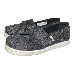 Tom’s GUC black glitter toddler girls Size 10 SH8
